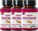 Shatavari 120 tabletter | Asparagus Racemosus (Shatavari) | USDA Organic Certified | Stöder kvinnors hälsa och immunsystem | Kosttillskott 120tab - Pack av 3