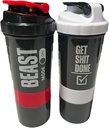 Generisk Protein Shaker Bottle - ShakePro16oz BPA-Free Shaker Bottle med läckande lagring för pulver / piller - Perfekt för gym och fitness