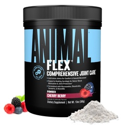 Animal Flex Powder - Gemensamt stödtillägg för smärtlindring, reparation och återställa muskler med gurkmeja, glukosamin, Chondroitin, MSM, Collagen och Boswellia, Great Tasting Cherry Flavor, 30 Scoops