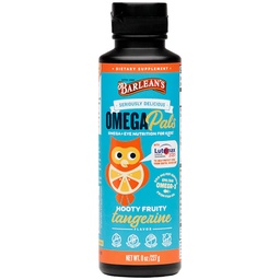 Barleans Omega Pals Eye Health Liquid, Tangerine smaksatt Omega 3 för barn, fiskoljetillskott med 500 mg EPA & DHA Plus Lutein & Zeaxanthin Vitamins för Blue Light Support, 8 oz