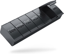 Barhon Pill Organizer Large, Weekly Medicine Pill Organizers, 7 Day Pills Box Case Travel för Big Vitamin Supplements Fish Oil, Black