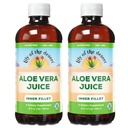 Lily Of The Desert Organic Aloe Vera Juice 2-Pack - Inre Fillet, Natural Gut & Digestive Support, magsäck, 32 Fl Oz Ea