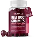 Beet Root Gummies med COQ10 & Pomegranate - Nitric Oxide Supplement for Men and Women - Beetroot for Endurance, Performance, Recovery - Vegan, Non-GMO, Gluten Free - Mixed Berry Flavor, 60 Count