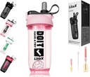 Litex Shaker Bottles för Protein Shakes, 26oz Blender Shaker Bottle för Pre-Workout, Shaker Cups med Straw, BPA-fria Tritan Mixer Bottles för Protein Powder, med Cup Brush och Instruktioner (Pink)