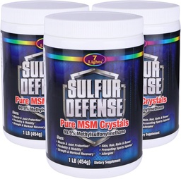 7 Lights Sulfur Defense Opti-MSM 99,9% Pure MSM Powder | Dietary Supplement for Joints, Skin & Immune Support - Organic Methylsulfonylmethane, Vegan, Non-GMO, Gluten-Free - Made in USA (3 x 1 LB)