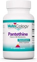 Nutricology Pantethine Supplement - Vitamin B5, Pantothenic Acid, Metabolism Support, Liver Support, Cardiovascular Supplement, Coenzyme A, 660mg Vegetariska kapslar - 60 greve