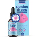 JoySpring Genius Drops Smartberry Vanilla | Herbal Focus Support för barn med Ginkgo Biloba, Licorice Root, Gotu Kola Extract, Peppermint Leaf | Liquid Formel | 1fl oz (30 portioner)