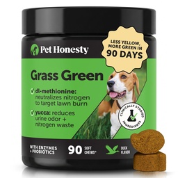 Grass Green Dog Chews - Urin Neutralizer för gräsmatta, Dog Pee Grass hjälper Yard Stay Green Adressing Burn Spots med Probiotics & Enzymes (Duck)