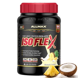 ALLMAX Nutrition ISOFLEX Whey Protein Isolate, Pineapple Coconut - 2 lb - 27 Grams of Protein Per Scoop - Zero Fat & Sugar - 99% Lactose Free - Gluten Free & Soy Free - Ungefär 30 portioner