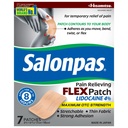 Salonpas Maximum OTC Styrka Lidocaine 4% Smärta Relieving FLEX Patch, Applicera för upp till 8 timmar, Unscented, tunn, flexibel, lätt, patch stannar på plats, 7 Patches