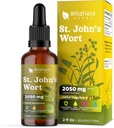 St John's Wort Herb Tincture St Johns Wort Wart Extract Drops 2000mg (Hypericum perforatum) Herbal Supplement 1 månad Supply, 84 portioner, alkoholfri tinktur - 2 Oz, Pack av 1