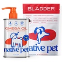 Native Pet Dog UTI-behandling över disk och fiskolja för hundar att stödja Itchy Skin + Mobility | 60 Chews & 8 Oz