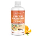 Bio Naturals Calcium & Magnesium Liquid Supplement med vitamin D3 - Naturformel, FÖR typer av kalcium stöder starka ben med överlägsen absorption till piller - 100% Vegetarian - 32 fl oz