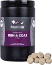 Kala Health PeakTails Skin & Coat Support för hundar - 150 tuggbara tabletter med MSM, fiskolja, Omega-3 & Omega-6 - Stöder hälsosam hud, Shiny Coat