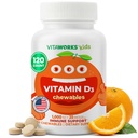 Barn Vitamin D 1000 IE Chewable Tablets - Tasty Natural Orange Flavor - Vegan, GMO-Free, Gluten Free, Nut Free Vitamins - Kosttillskott för immunstöd - för barn - 120 Chewables