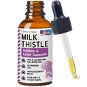 Milk Thistle för Dogs Liver Support - 2 oz Liquid Milk Thistle Supplement for Kidney and Liver Support - med Wild Alaskan Salmon Oil och Moringa Oil - Tillverkad i USA
