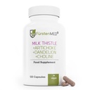 FürstenMED Milk Thistle med Artichoke Extract, Dandelion Root & Choline - Normal Liver Health Supplement - Mycket Dosed med 80% Silymarin - Vegan Liver Support - 120 Non-GMO Capsule