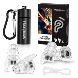 Hearprotek Concert Ear Plugs, 2Pairs Reusable High Fidelity Musician Ear Plugs for Concerts Loud Music-Noise Reduction Ear Protection öronproppar för Rave,Festival,Music,Tinnitus Relief