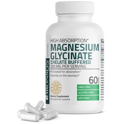 Bronson Magnesium Glycinate 200 MG Chelated High Absorption, 60 Capsules