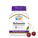 21st Century Melatonin 10mg Extra Strength, 120 greve, snabbt lösa sömnhjälp för vuxna, främjar avkoppling och livlig sömn, icke-vanlig formning, glutenfri, körsbär smak