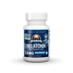 Source Naturals Sleep Science Melatonin, hjälper till att främja sömn * - NONGMO Validated - 2,5 mg - 120 Peppermint Lozenges