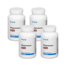 Major Magnesium 500mg - Magnesium Oxide Tablets - Dietary Supplement - 100 Count (4 Pack)