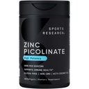 Sports Research High Potency Zink Picolinate 50mg med organisk kokosnötolja | Mycket absorberbart zinktillskott för hälsosam immun & enzymfunktion - icke-GMO-testade och glutenfri (120 flytande mjukglar)