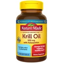 Nature Made Superior Absorption Krill Oil 500mg med Astaxanthin och fosfolipider, Omega 3 för hjärthälsostöd, Antarctic Krill Oil Supplement, 100 Softgels, 100 Day Supply