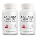 Captains Pure Antarctic Krill Oil Softgels | Omega 3 EPA, DHA med Astaxanthin & Phospholipids | Inga tillsatser eller kemikalier | 1000mg per portion, 60 kapslar, 2-Pack