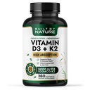 Byggd av naturvitamin D3 K2 5000 IE + 100 mcg MK-7 - Extra styrka, hög absorption - Ben, hjärta och immunstöd - Coconut MCT Oil - Non-GMO - 1 års leverans - 360 Softgels