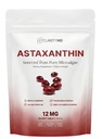 Astaxanthin 12mg Antioxidanter Supplement - Natural Microalgae Source - Lipid-Based Softgel för förbättrad absorption - Kognitiv, Vision & Joint Support - 30 Softgels (Pack av 1)