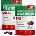 2Pack Astaxanthin Supplements 12mg - Premium Astaxanthin för öga, hjärna, hud och immunsupport, Microalgae Source, 240 Softgels
