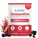 ABOUME Astaxanthin Supplements, Astaxanthin 12mg, Fresh Microalgae Source, Supports Eye, Immune, Skin Health, Intern Circulation | Non-GMO | No Gluten (1PCS)