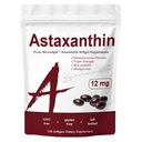 Astaxanthin 12mg, Triple Strength Skin Vitamins för kvinnor med antioxidantaktivitet, Stöd Immun, Hud, Ögon & Gemensam Hälsa,Promote Internal Circulation, choklad smak,120 portioner