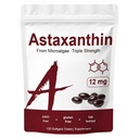 Zions Organics Astaxanthin 12mg, 120 Softgels, Premium Astaxanthin Antioxidant Supplements, stöder Immune, Skin, Eye & Joint Health-Non-GMO, Gluten-Free, 4 Month Supply, 120 Servings