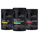 Sports Research® Antioxidant Support Pack - Olja av Oregano 9500mg + Vitamin D3 K2 5000iu + Triple Strength Astaxanthin