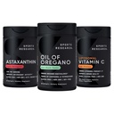 Sports Research® Antioxidant Support Pack - Olja av Oregano 9500mg + Triple Strength Astaxanthin 12mg + Liposomal Vitamin C Supplement 1000 mg