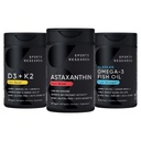 Sports Research® Antioxidant Support Pack w/Triple Strength Vegan Astaxanthin Supplement från Algae, Omega-3 Fish Oil 1250mg och Vitamin D3 5000iu & Mk7 Vitamin K2 med Coconut MCT Olja
