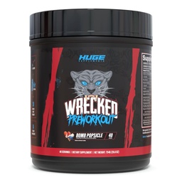 Wrecked Pre Workout Powder, Advanced Formula, Boosts Energy, Focus, Pumps & Performance, 10g L-Citrulline, 6.4g Beta Alanine, 5g Tyrosine, 1g Alpha GPC, 375mg Fast-Acting Caffeine & More (40 portioner)
