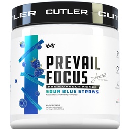Prevail Pre Workout Powder med nootropics: Bästa Pre Workout för män och kvinnor, Cutting Edge Energy och Focus Supplement med L Citrulline, Alpha GPC, L Tyrosine | Sour Blue Razz, 40 skopor