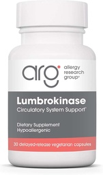 Allergiforskningsgrupp Lumbrokinase Supplement - Cirkulatorisk systemstöd, stöder blodcirkulation redan i den normala nivån - 30 fördröjda utsläpp vegetariska kapslar