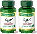 Naturens Bounty Zink 50mg, Immune Support & Antioxidant Supplement,Promotes Skin Health, 1 Caplet Per Day, Gluten Free,250 Vegetariska Caplets,(Pack of 2)