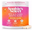 Myo-Inositol & D-Chiro Inositol 2000 mg per Serving - Inositol Supplement for Women 40:1 Formula with Spearmint, Vitamin D3, Zinc & Magnesium - Hormone Balance, Ovarian Support - 120 Capsules 1 Pack