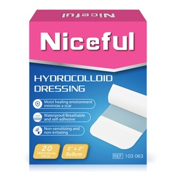 20 greve Hydrocolloid Bandages 2 "x 2", Sår Små Hydrocolloid Gel Bandages för sår, sår Healing Bed Sore Bandage