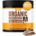 Turkey Tail Mushroom for Dogs Supplement Powder (90g) Organic Mushroom Complex with Lion's Mane for Dogs - Immune Support, Brain Health and Digestion - Third Party Tested, Non-GMO and Made in USA