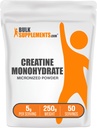 BulkSupplements.com Creatine Monohydrate Powder - Micronized Creatine Powder, Unflavored - Pure & Gluten Free, 5g (5000mg) per portioner, 250g (8,8 oz) (Pack av 1)