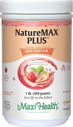 Maxi-Health NatureMAX PlusTM Energy Support Drink Soy Protein Powder - Sugar Free Diet Supplement - 20g Protein Per Servering - Naturlig jordgubbsmak - Kosher Vitamin - 1lb