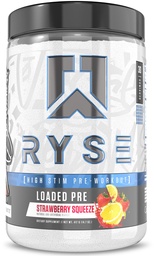 RYSE Loaded Pre Workout Powder - Strawberry Squeeze - Daily Pre-Workout för män och kvinnor med 390mg koffein, Beta Alanine och Citrulline för pump, fokus och energi - 30 portioner