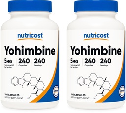 Nutricost Yohimbine HCl 5mg, 240 kapslar (2 flaskor) - Extra styrka - Glutenfri och icke-GMO