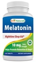 Bästa Naturals Melatonin 10mg (Non-GMO) tabletter - Hjälper till att främja avkoppling och sömn - 120 greve
